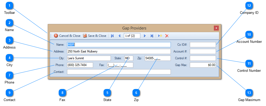 Gap/Warranty/Service Providers Window