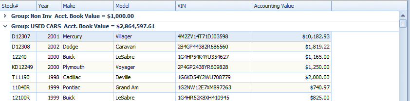 2. Vehicle Groups & Cost