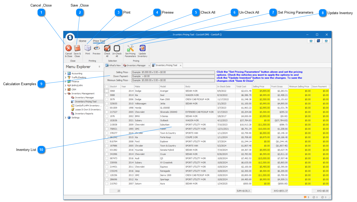 Inventory Pricing Tool