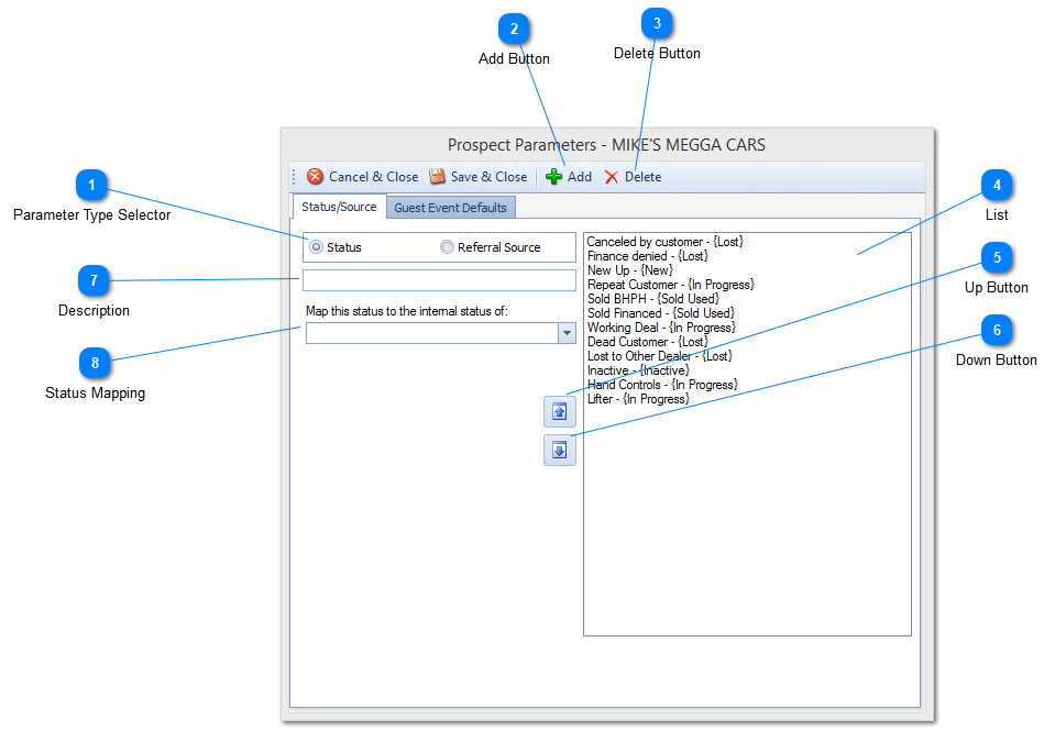 Status Source Tab